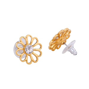 ESTELE - 24 CT GOLD PLATED Flower Diamond Necklace Set for Women