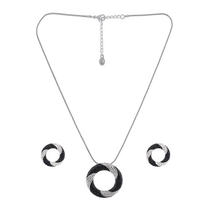 Estele -Swirl Dawn And Dusk Crystal Pendant Set