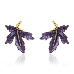 Purpule Enamel Stud Earrings