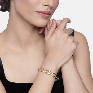 Estele  Gold Plated DNA Twist Cuff Bracelet   for women