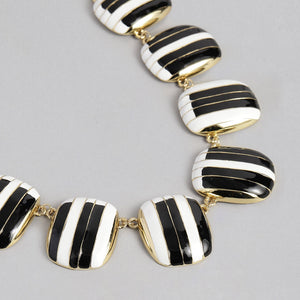 Estele - Piano enamel Gold Plated Necklace Set For Women