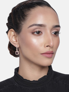 Estele Purple lusture stone drop latest earrings for women