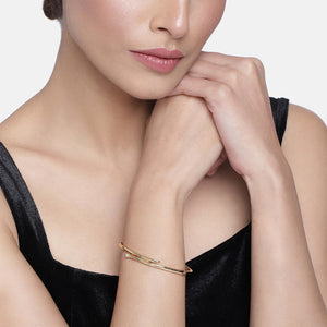 Estele Gold Plated Parallel time Cuff Bracelet    for women