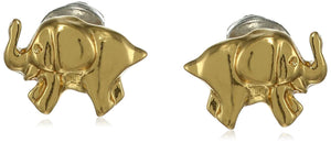 Estele 24 Kt Gold Plated Elephant Stud Earrings