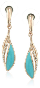Estele Valentines Day Special Earrings - Stud Earrings For Girls & Women(AQUA & RED)