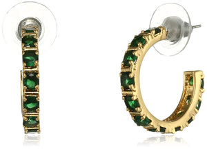 Estele 24 karat Gold Plated Exquisite Emrald Crystal Pendant Ring Bracelet and Earrings Combo for Girls