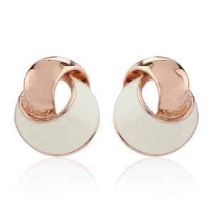 Estele Valentines Day Gift Rose Gold plated stud Earrings for Girls/Womens
