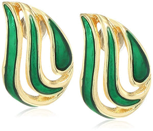 Estele Valentines Day Gift - Angel Wings Stud Earrings For Girls & Women (GREEN & RED)