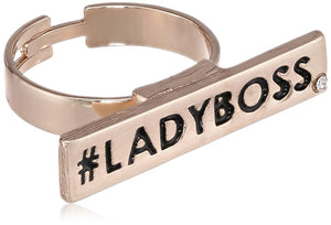 Estele Valentine Day Gift For Girlfriend/Wife - Ladyboss Pendant Bracelet & Ring Combo Jewellery Set For Girls & Women