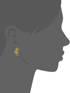 Estele 24 Kt Gold Plated Seahorse Stud Earrings