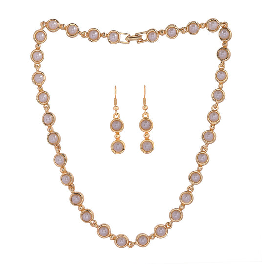 Glass Pearl Studded Traditional Necklace Set