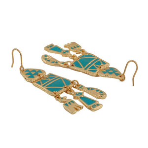 Estele Gold Plated Bohemian Earrings with Enamel For Women
