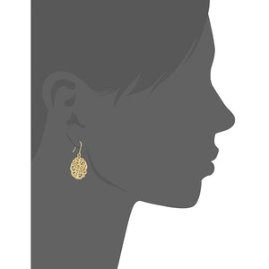 Estele Gold Plated Mesh Design Drop Earrings for women