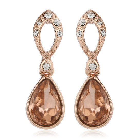 Bright Rose Gold Austrian Stones Stone Drops