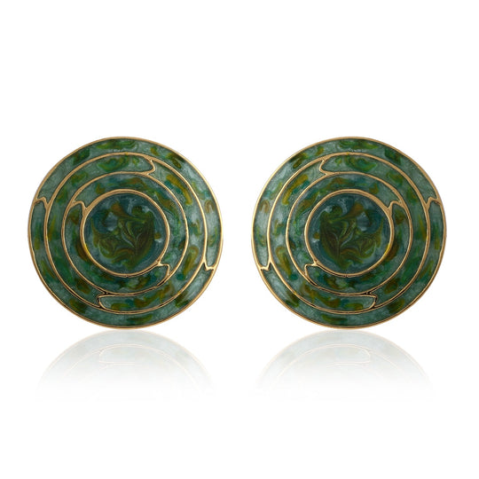 GREEN ENAMEL ROUND STUDS