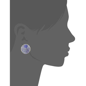 Estele Circular shaped black colour fancy mosaic studs for women
