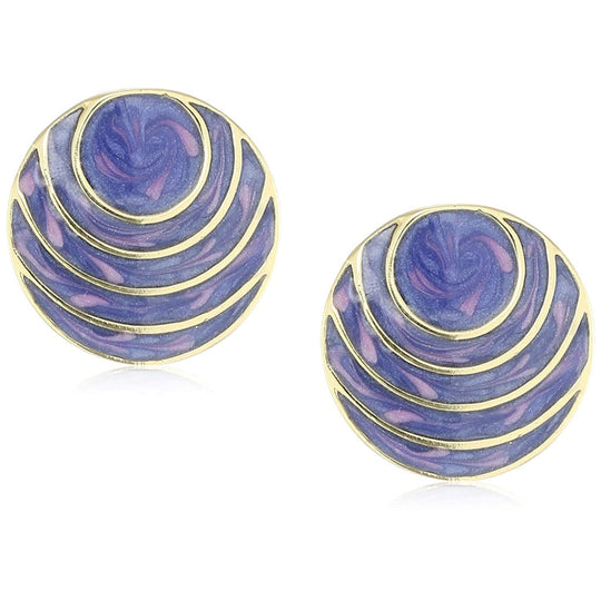 Estele Circular shaped black colour fancy mosaic studs for women