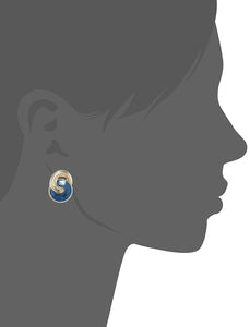 Estele Rose gold Blue colour Design mosaic Studs for women