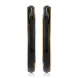 Black Enamel Studs Earrings