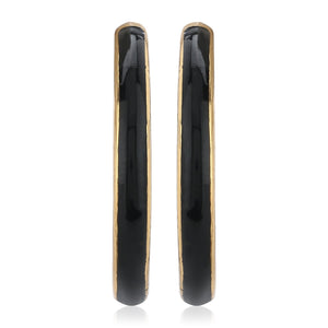 Black Enamel Studs Earrings