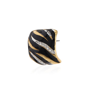Black Enamel Square modal Stud