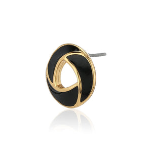 Black Enamel Stud Earrings