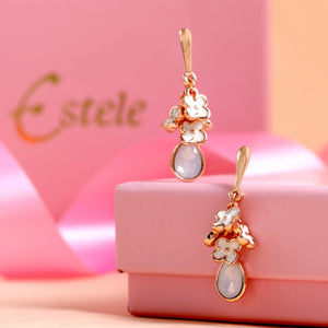 Estele Rose Gold Plated Drop-Shaped Earrings for Women