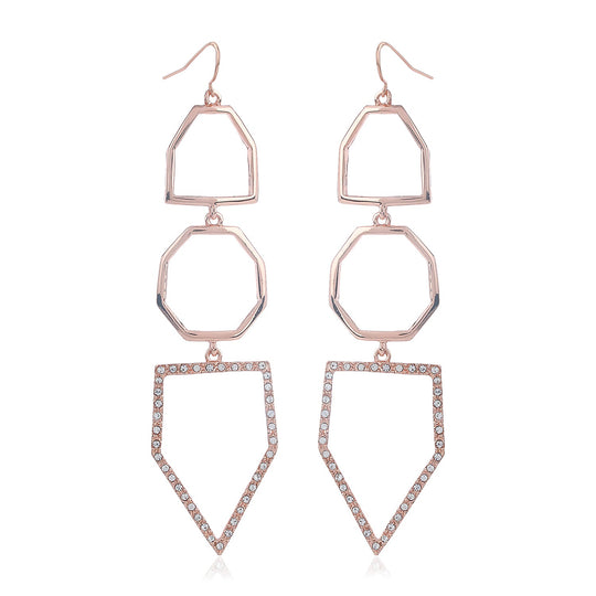 Rose Gold Geometric Earrings