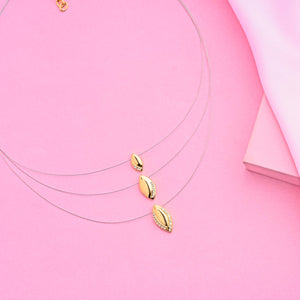 Estele Rhodium Plated Triple Marquise Pendant