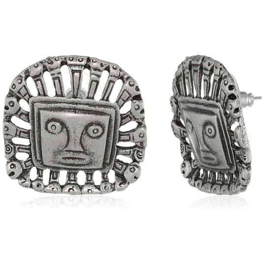 Estele Oxidised Silver Bohemian Studs latest design for women