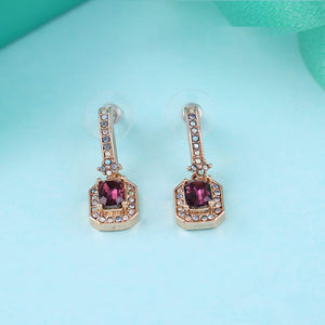 Estele Purple lusture stone drop latest earrings for women