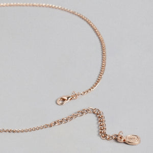 Rose Gold Pearl With Ad Stone Necklace