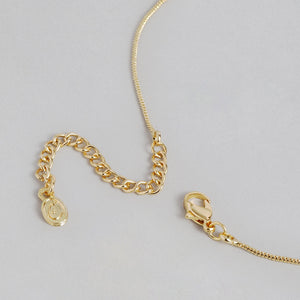 Estele 24 Kt Gold Plated Circular with Austrian Crystals Pendant Set for Women