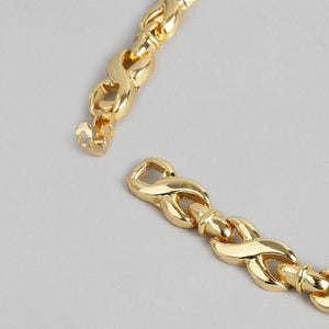 Estele 24 Kt Gold Plated Infinity Loops with Austrian Crystal Necklace Set for Women