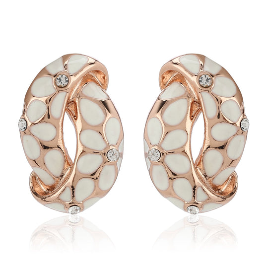 White Enamel with crystal stone stud