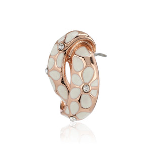 White Enamel with crystal stone stud