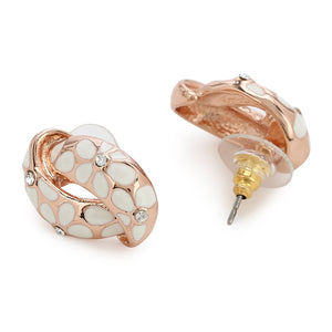 White Enamel with crystal stone stud