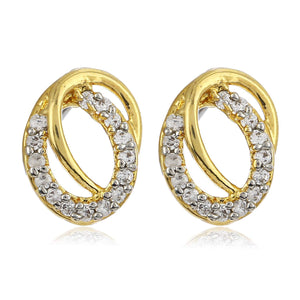 Estele Gift combo - Gold Plated Stud Earrings With AD stones For Girls & Women