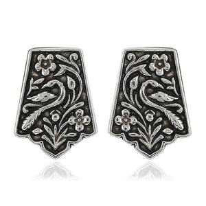 Estele Valentines Day Jewellery Earrings Combo - Oxidized Silver Plated Stud Earrings for Girls