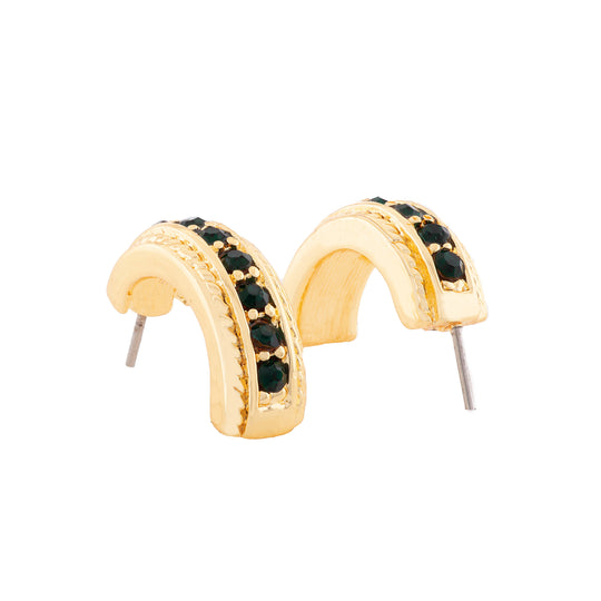 Candy Crystal Collection Gold Plated Green Crystal Stud Earrings