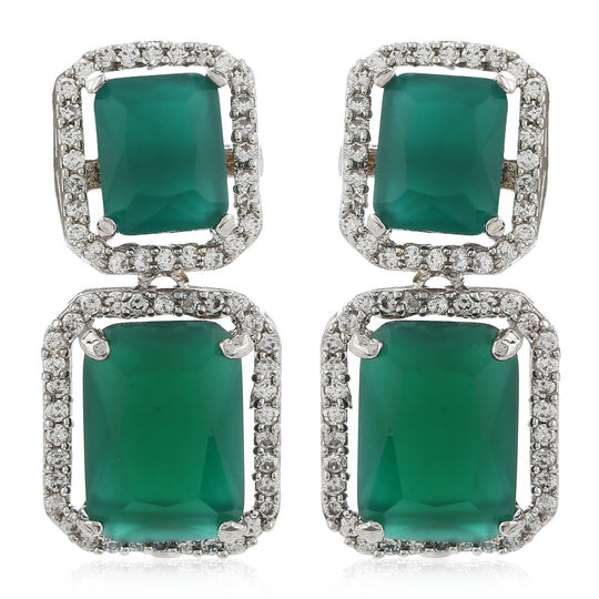 Aster Green emerald stones Earrings