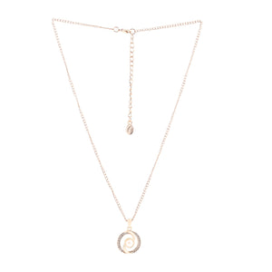 Rose Gold Pearl With Ad Stone Necklace