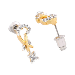 Modern 24 CT Gold plated American diamond Flower curl Necklace