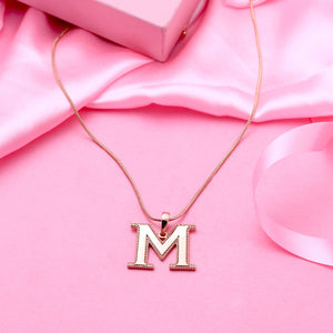 Estele - Charm "M" Rosegold plated Pendant