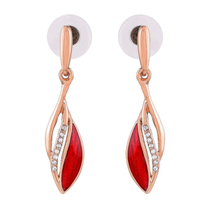 Estele Valentines Day Special Earrings - Stud Earrings For Girls & Women(AQUA & RED)