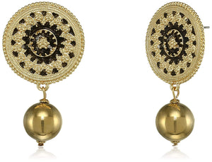 Estele Glass Pearl Drop Combo Earrings (GOLD & WHITE)