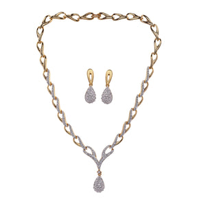 Estele Gold Plated Valentine Necklace Set