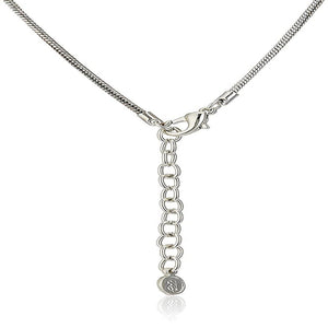 Estele Rhodium Plated Blue Tie  Chain Necklaces