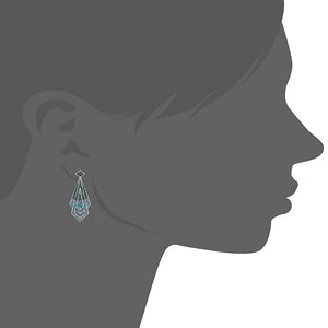 Estele Rhodium Plated Blue Tie  Chain Necklaces