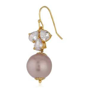 Rose Gold AD stone Glass Pearl Drop